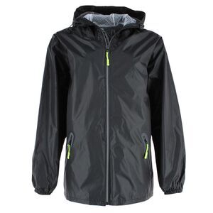 CTM Adult Reusable Water Resistant Rain Jacket with Hood and Pockets
